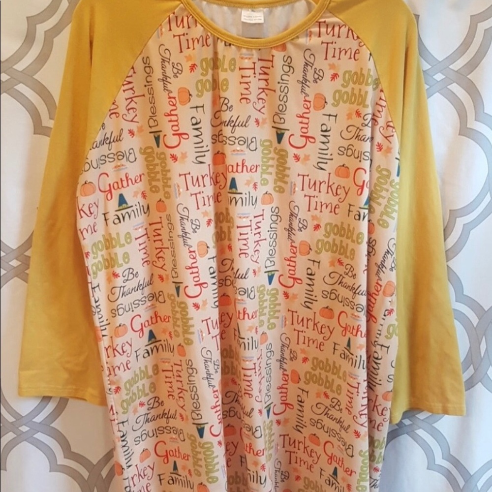 Thanksgiving 3/4 Sleeve Yellow 2x